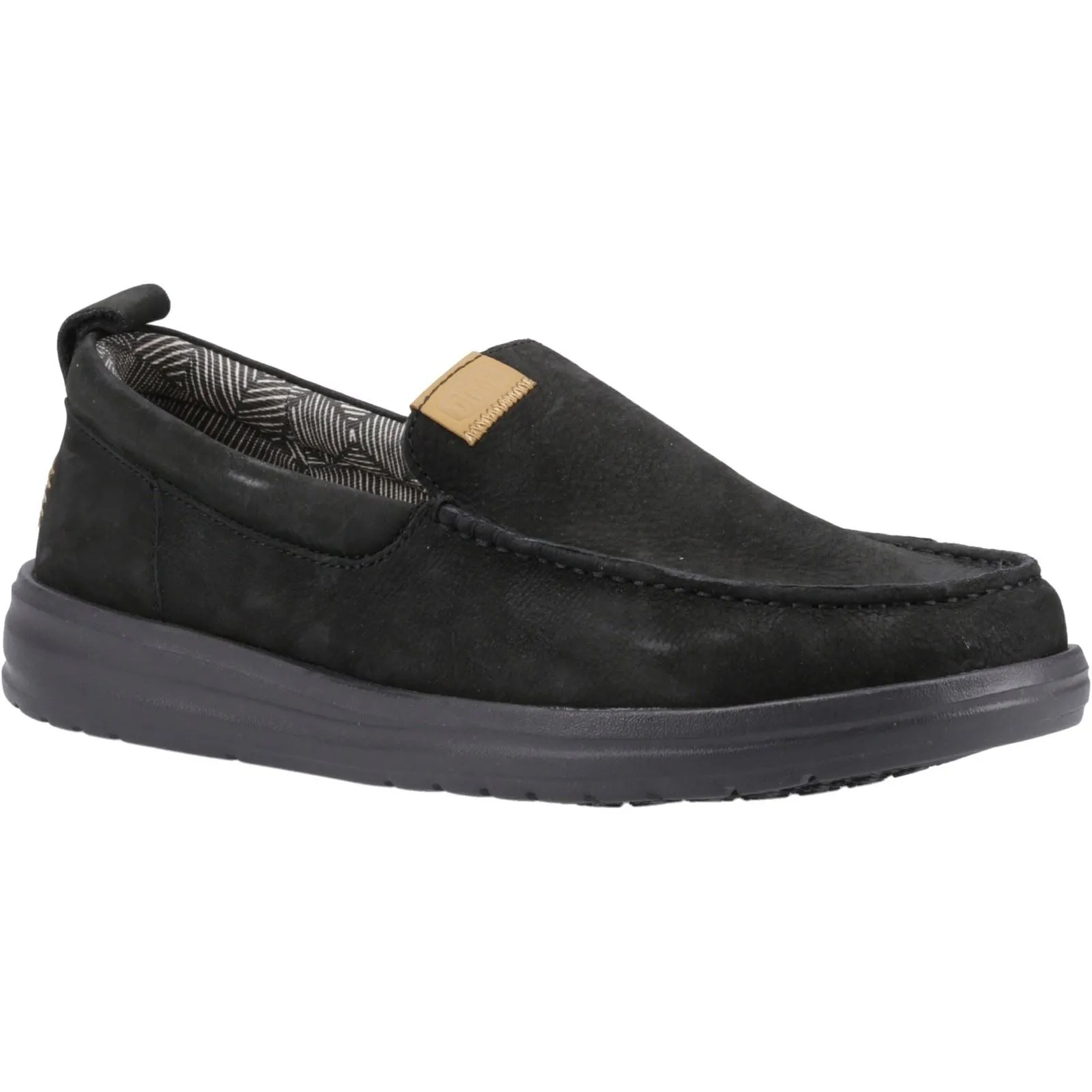 Herren Heydude 40173 Wally Grip Moc Handgefertigte Lederschuhe - Schwarz