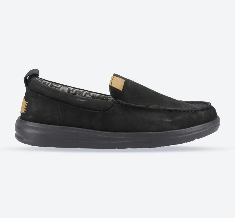 Herren Heydude 40173 Wally Grip Moc Handgefertigte Lederschuhe - Schwarz
