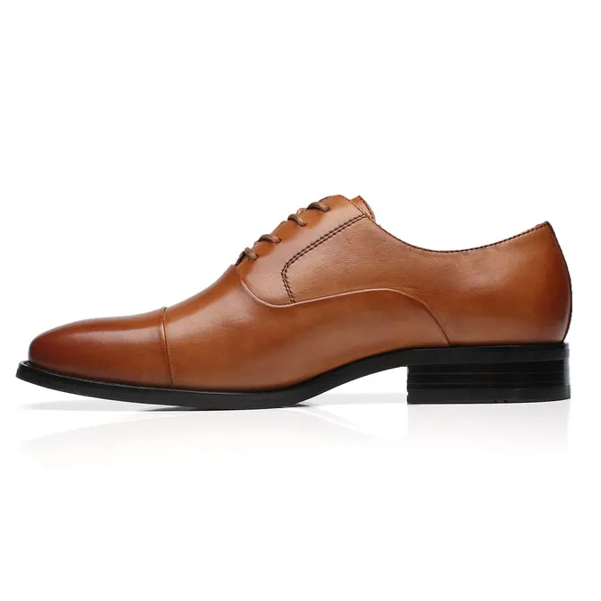 Herren Schnürschuhe mit Rundkappe - Kognak