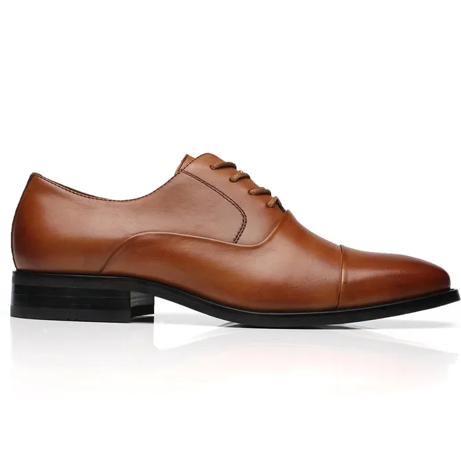Herren Schnürschuhe mit Rundkappe - Kognak