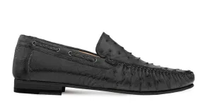 Mezlan Straußenleder Dress Moccasin Schwarz