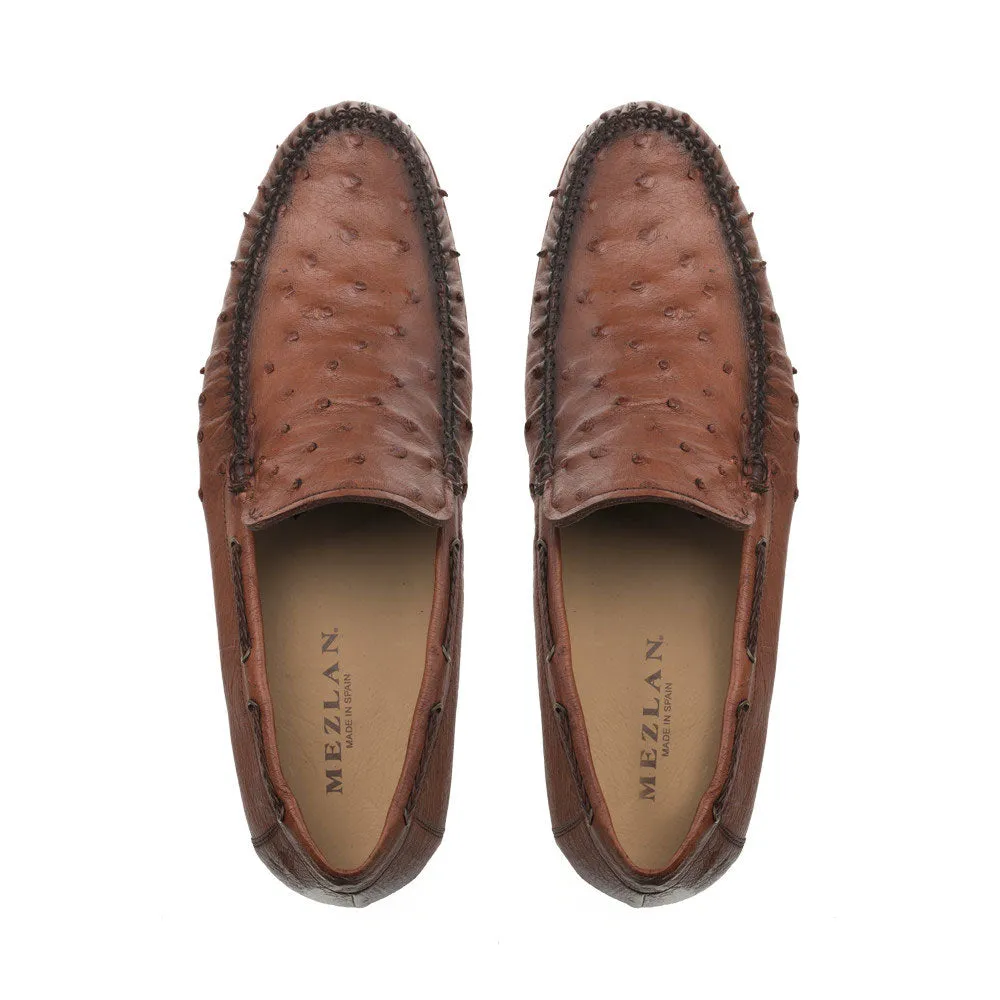 Mezlan Straußenleder Dress Moccasin in Brandy