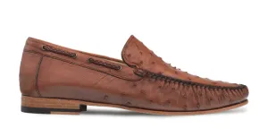 Mezlan Straußenleder Dress Moccasin in Brandy