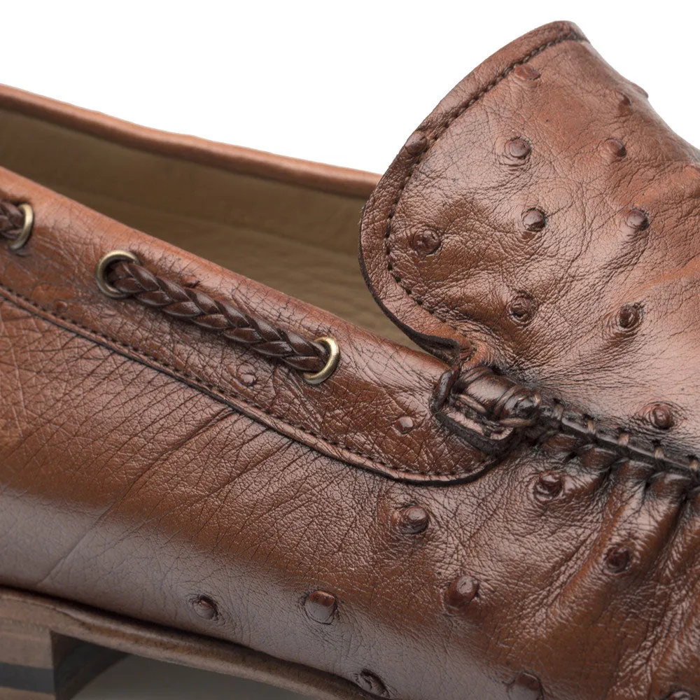 Mezlan Straußenleder Dress Moccasin in Brandy