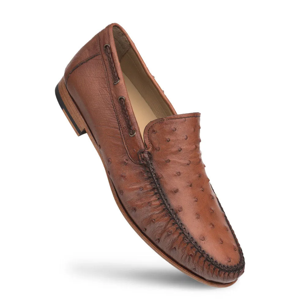 Mezlan Straußenleder Dress Moccasin in Brandy
