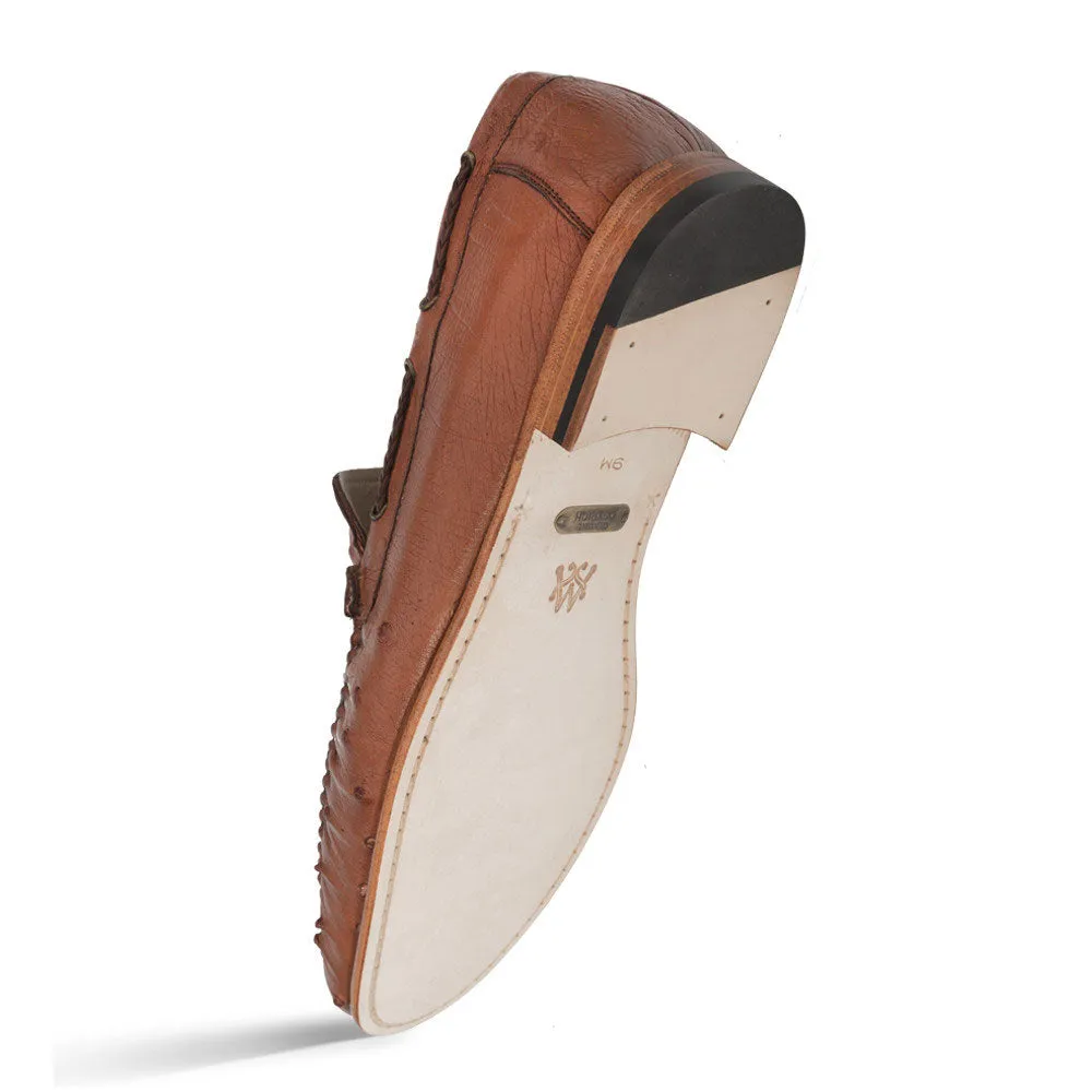 Mezlan Straußenleder Dress Moccasin in Brandy