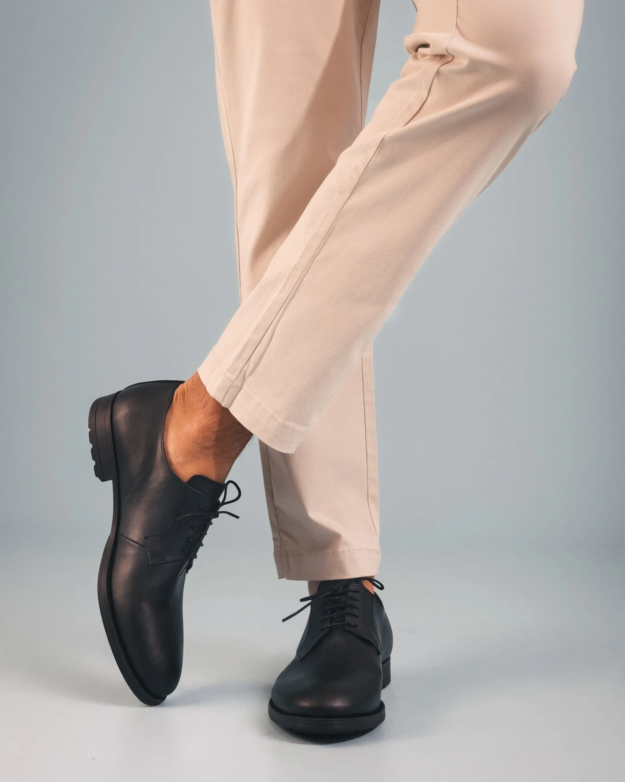 Mikel Herren Blucher-Schuhe aus veganem Leder | Schwarz