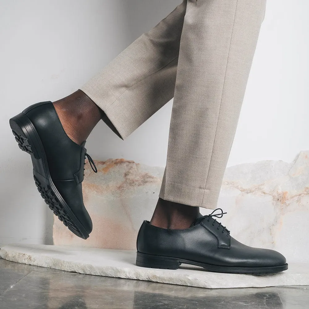Mikel Herren Blucher-Schuhe aus veganem Leder | Schwarz