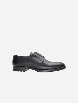 Mikel Herren Blucher-Schuhe aus veganem Leder | Schwarz
