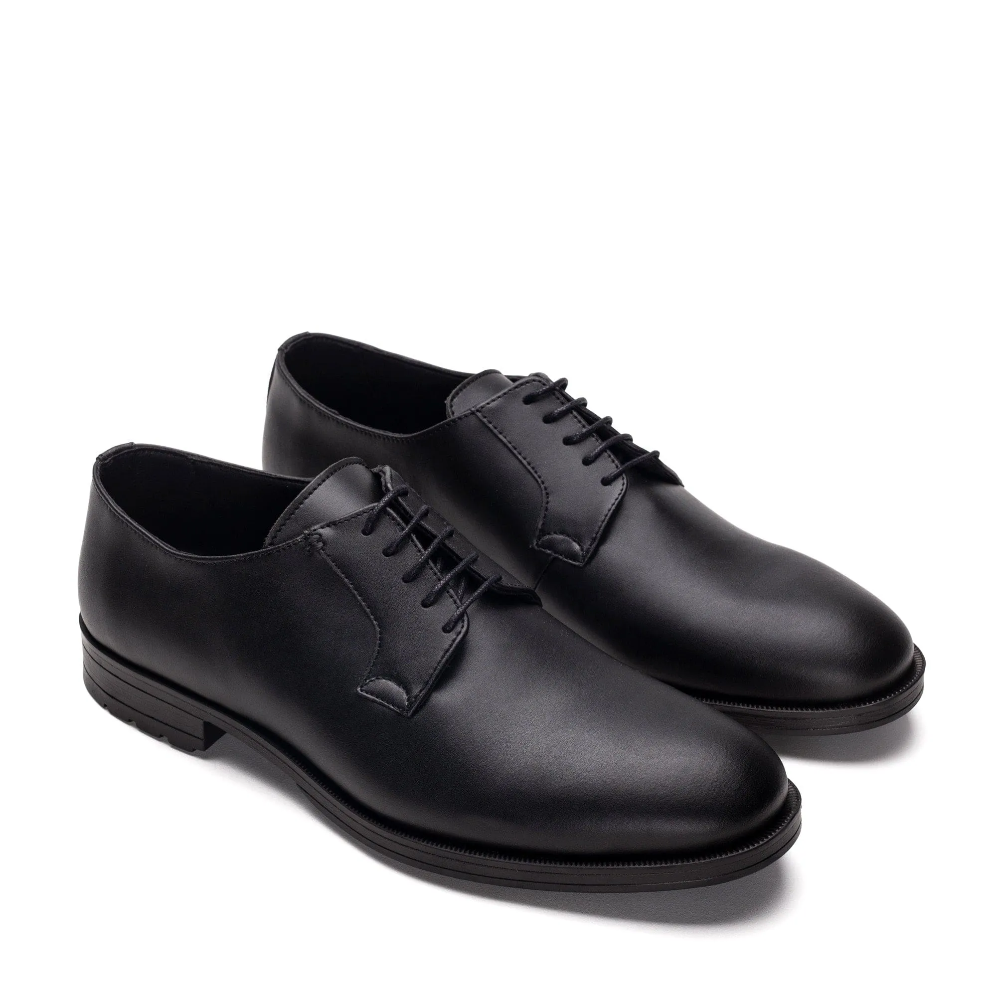 Mikel Herren Blucher-Schuhe aus veganem Leder | Schwarz