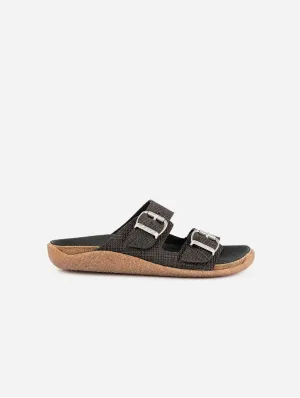 Meine Fußbett-Sandalen aus veganem Kork & Mais | Schwarz