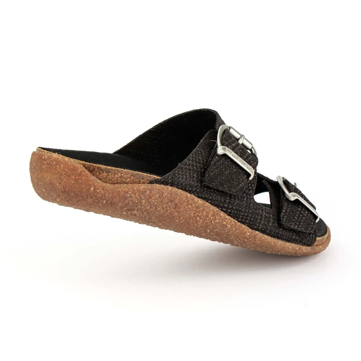 Meine Fußbett-Sandalen aus veganem Kork & Mais | Schwarz