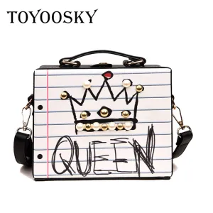 Neu eingetroffen Mode Brief Diamanten Perlen Nieten Box-Form lässige Damen-Handtasche Party-Geldbörse Damen Crossbody Messenger Taschen SAC Fashion Nova Taschen