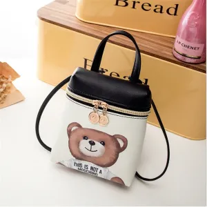 Neue Damen-Handytasche Cartoon Damen-Umhängetasche Schultertasche Querbody Niedliche Mode-Ledertasche Mini-Bären-Handtasche Fashion Nova Taschen