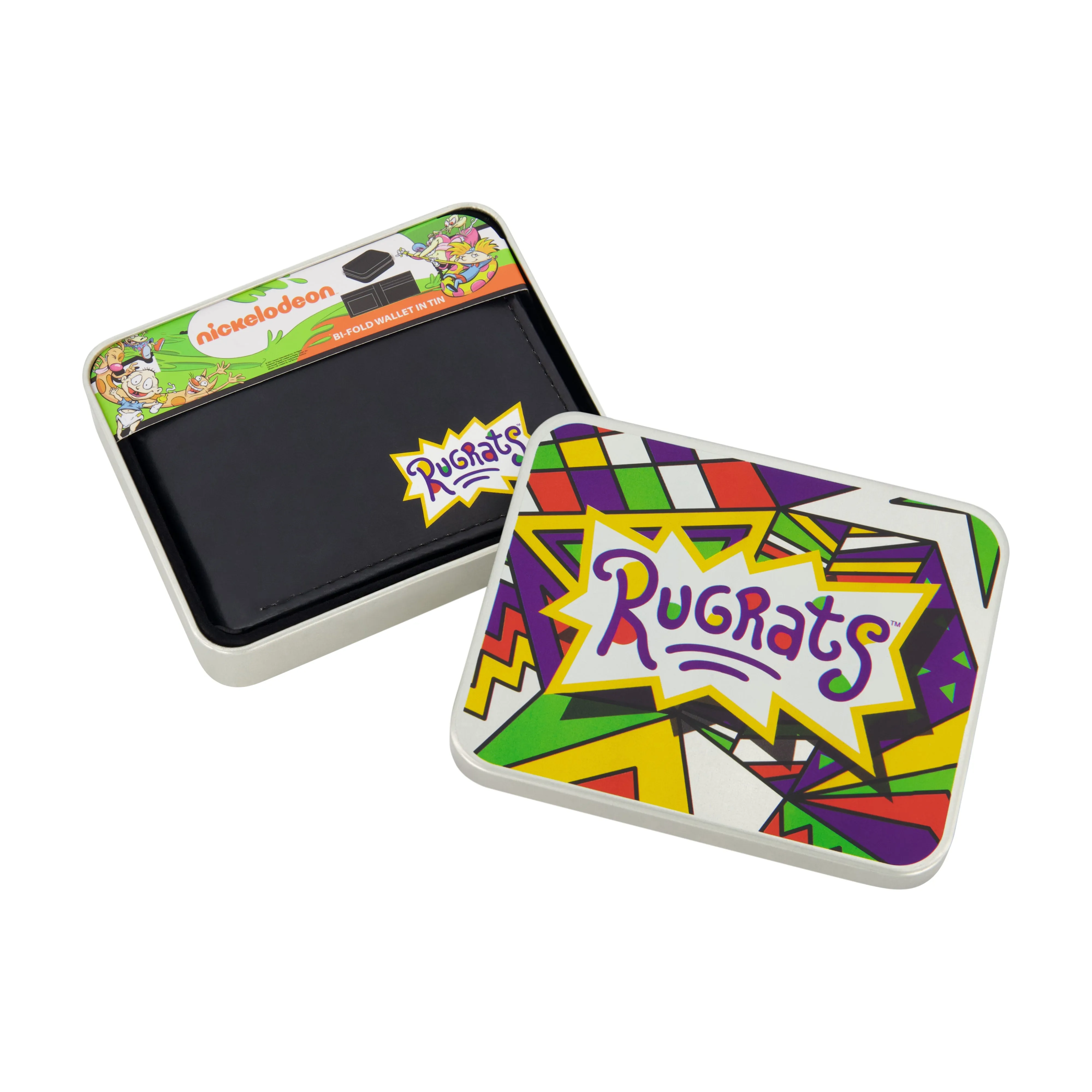Nickelodeon RUGRATS LOGO Brieftasche mit zwei Fächern, schlanke Geldbörse mit dekorativer Dose für Herren und Damen, ecco Schuhe
