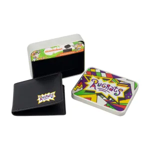 Nickelodeon RUGRATS LOGO Brieftasche mit zwei Fächern, schlanke Geldbörse mit dekorativer Dose für Herren und Damen, ecco Schuhe