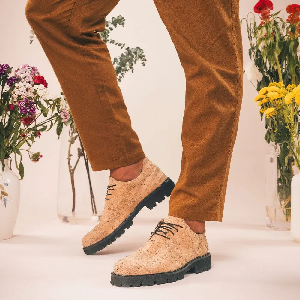 Nolan Herren Vegan Cork Derby Schuhe | Braun