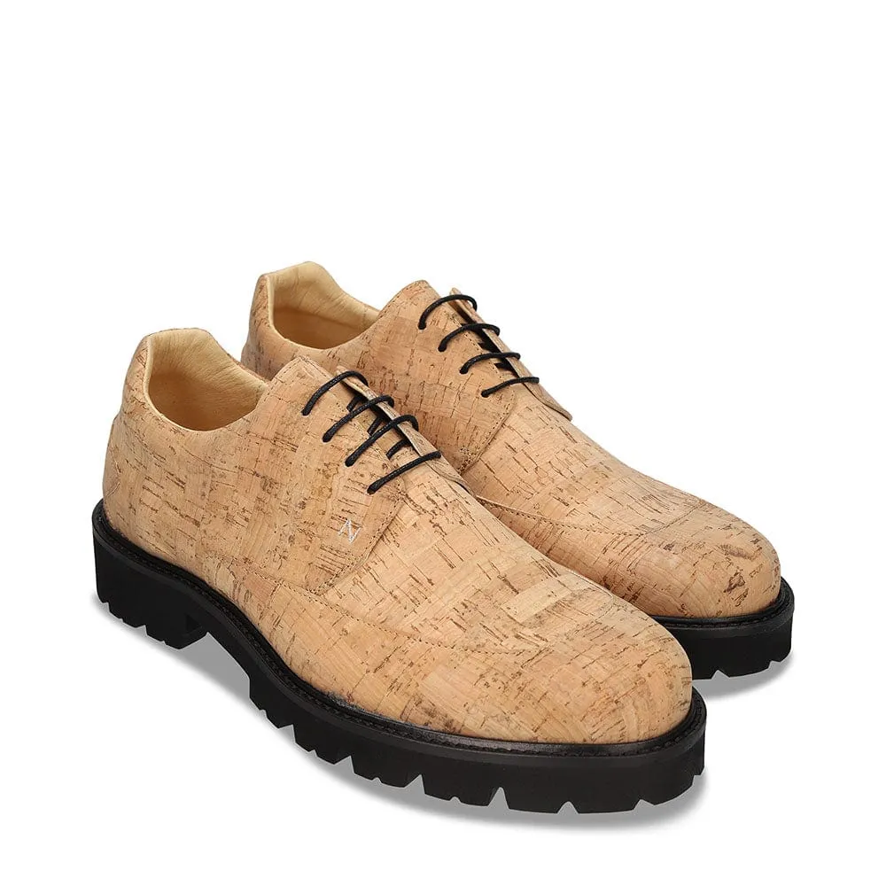 Nolan Herren Vegan Cork Derby Schuhe | Braun
