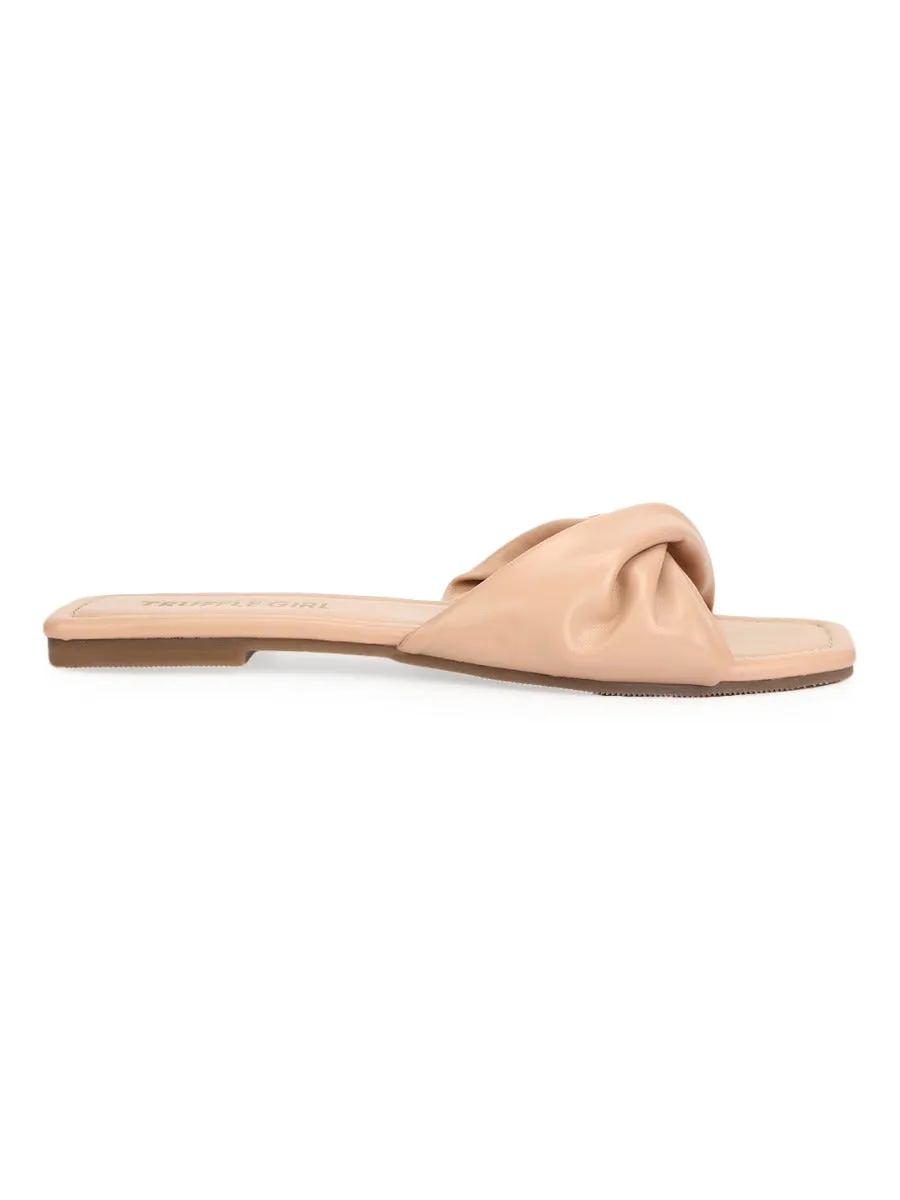 Nackte PU-Schnürung Schlupfschuhe