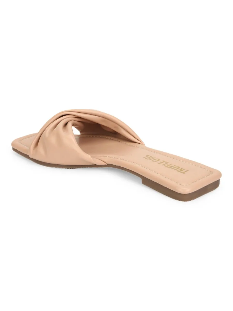 Nackte PU-Schnürung Schlupfschuhe