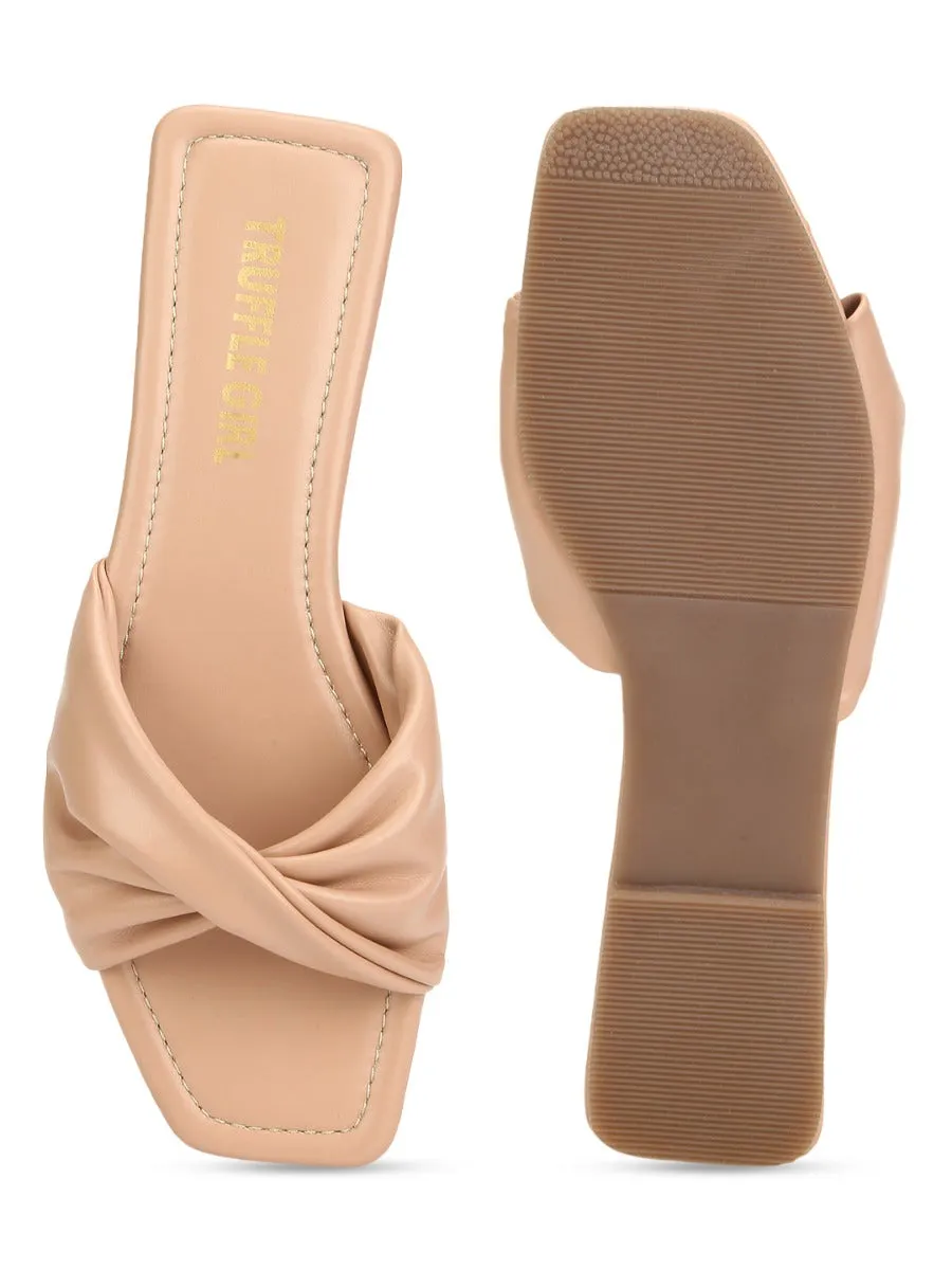 Nackte PU-Schnürung Schlupfschuhe