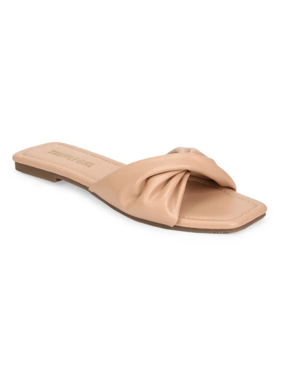 Nackte PU-Schnürung Schlupfschuhe