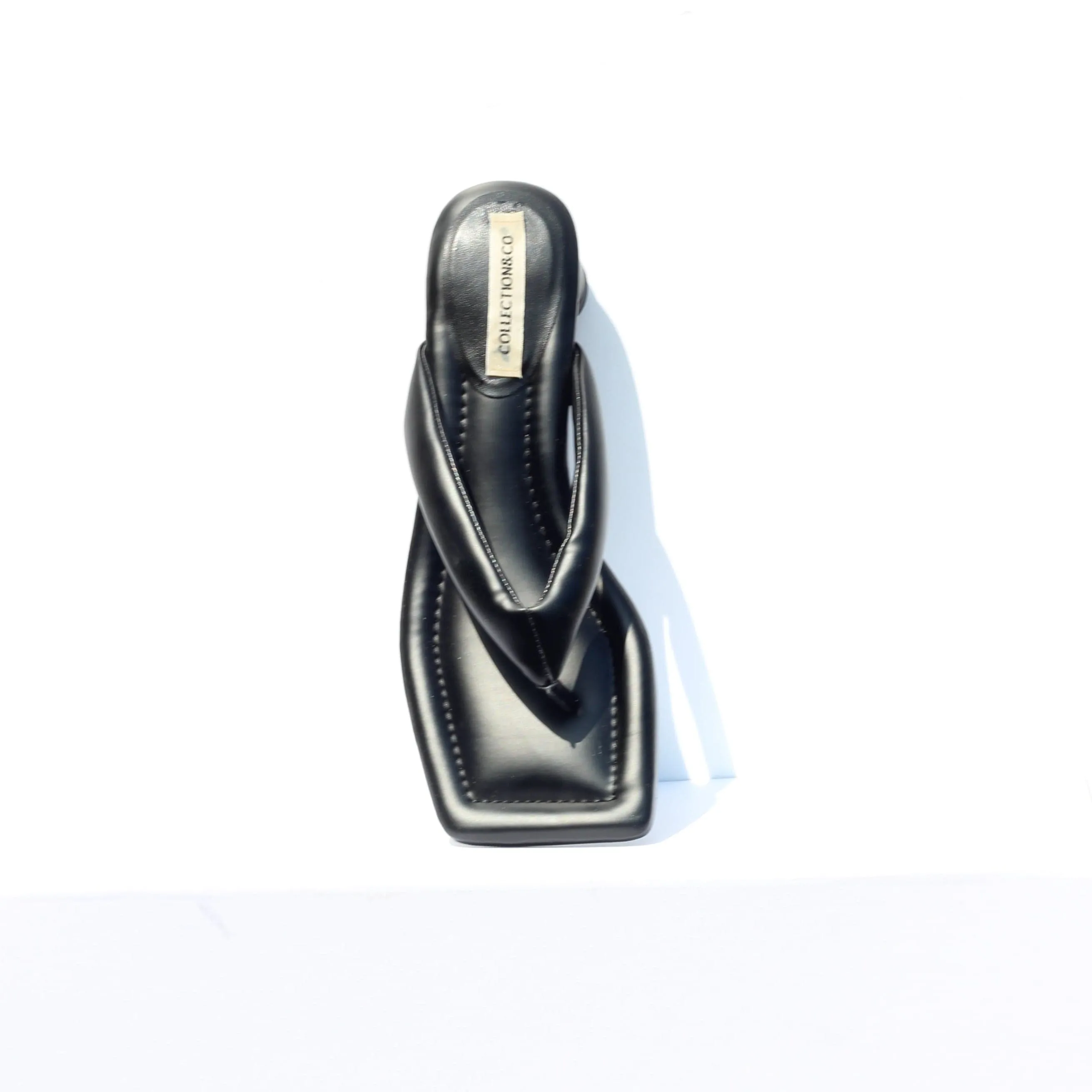Olivia Vegan-Leder-Spitzenlosen-Mules | Schwarz