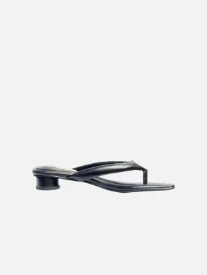 Olivia Vegan-Leder-Spitzenlosen-Mules | Schwarz