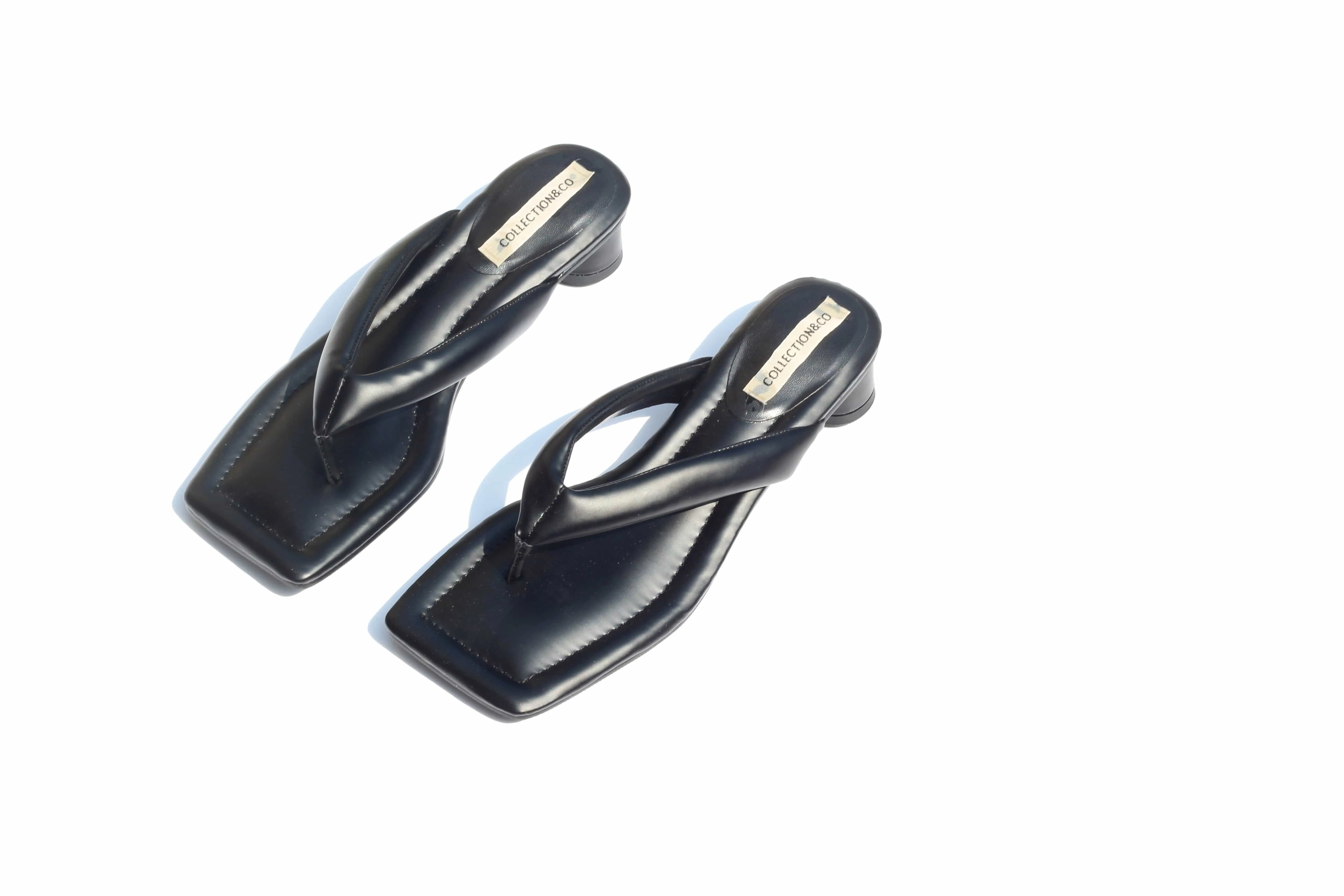 Olivia Vegan-Leder-Spitzenlosen-Mules | Schwarz