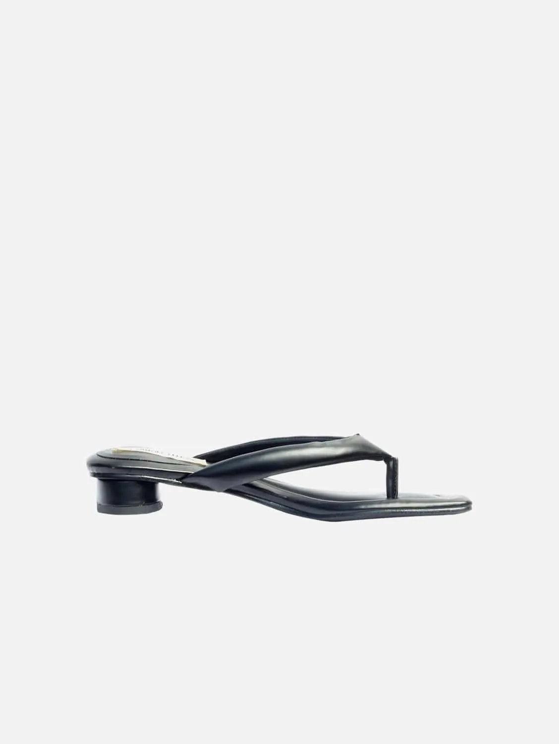 Olivia Vegan-Leder-Spitzenlosen-Mules | Schwarz