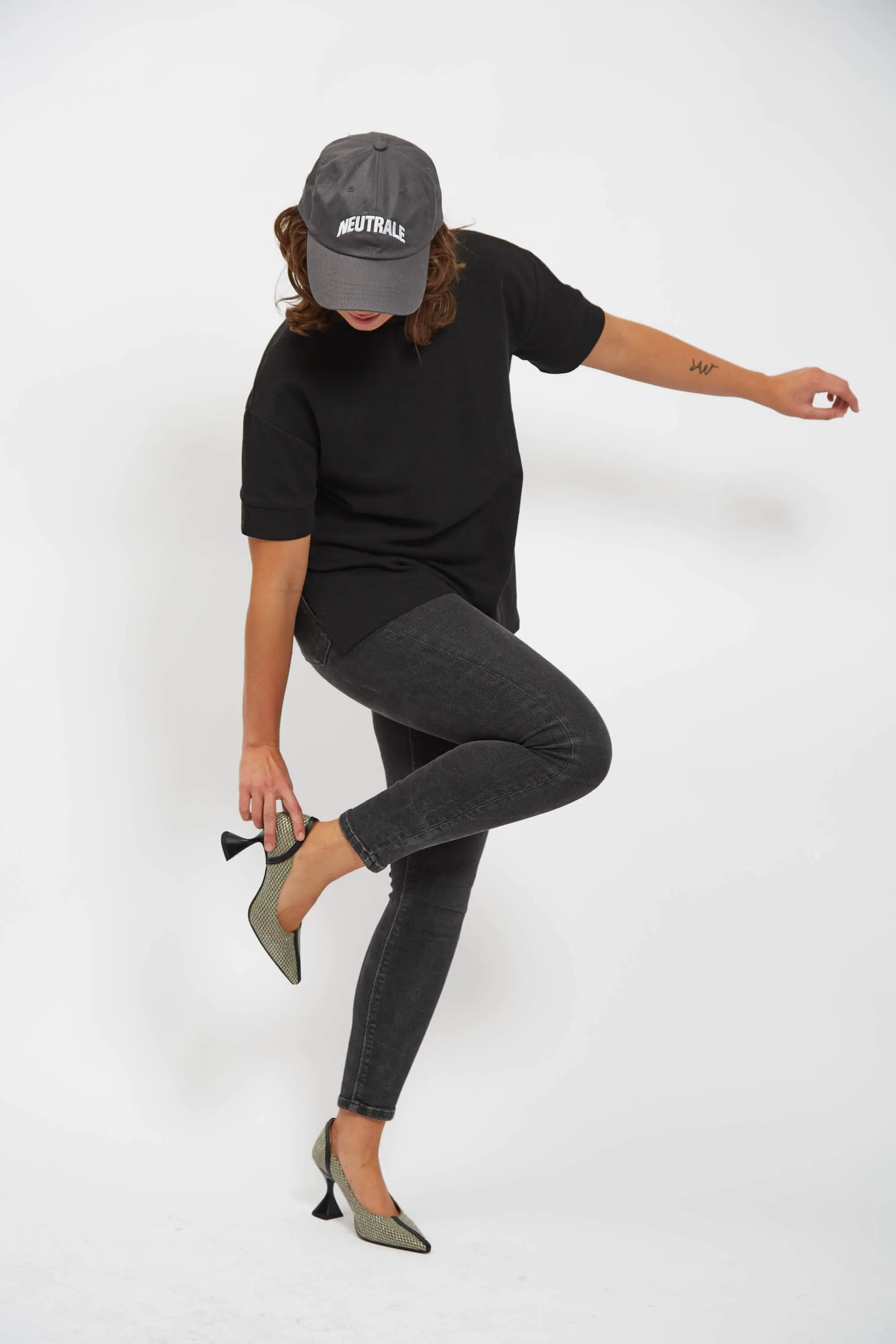 Ottilie Vegan Pumps mit Absatz | Grün & Silber