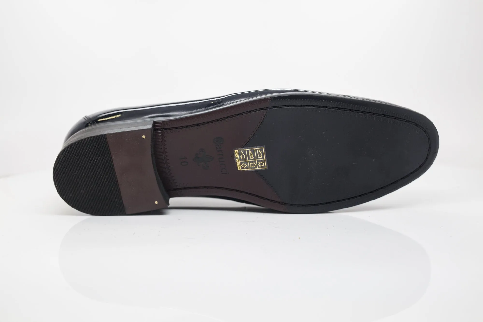 Glattleder & Wildleder Slip-On Loafer Schwarz