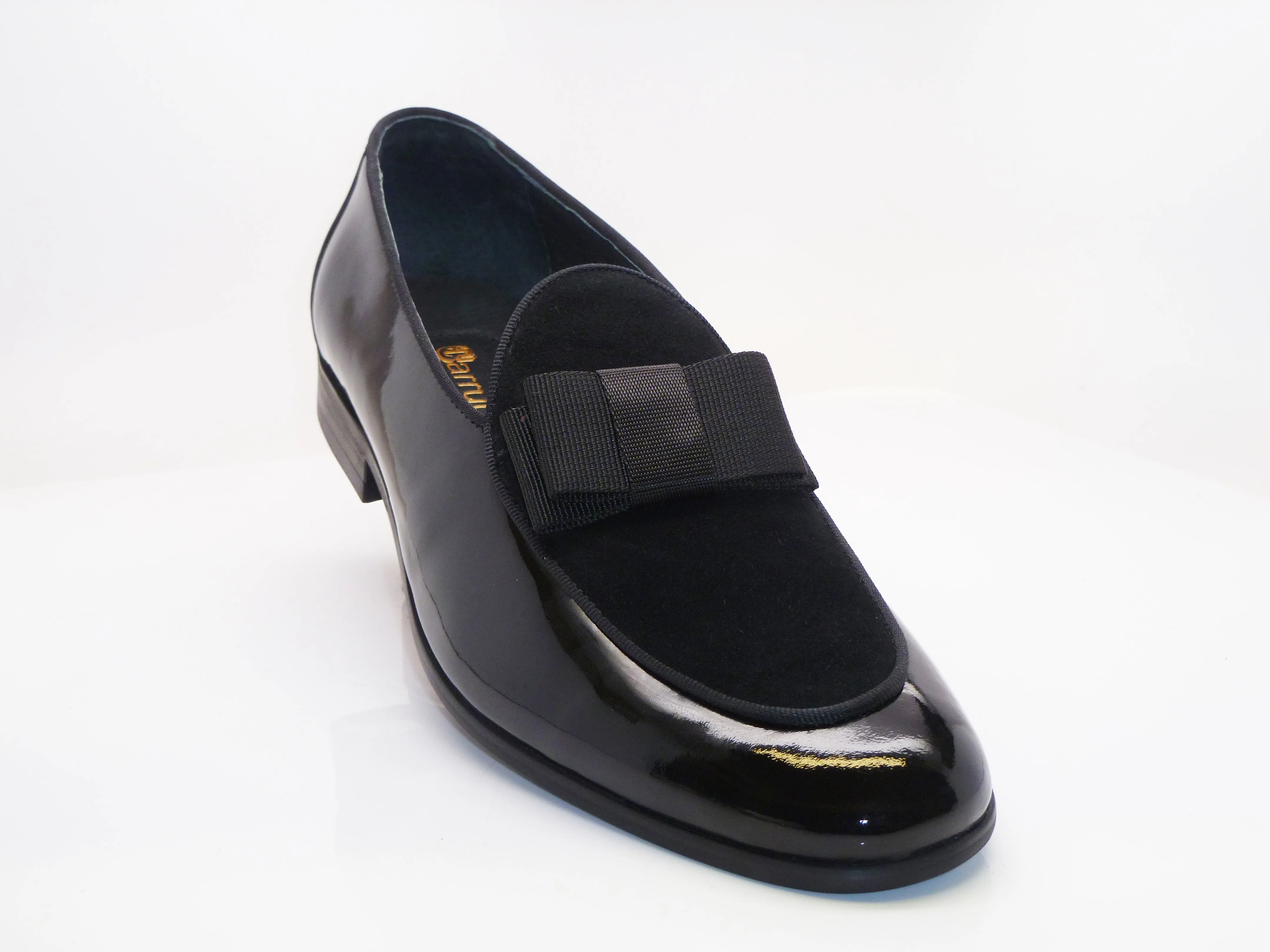 Glattleder & Wildleder Slip-On Loafer Schwarz