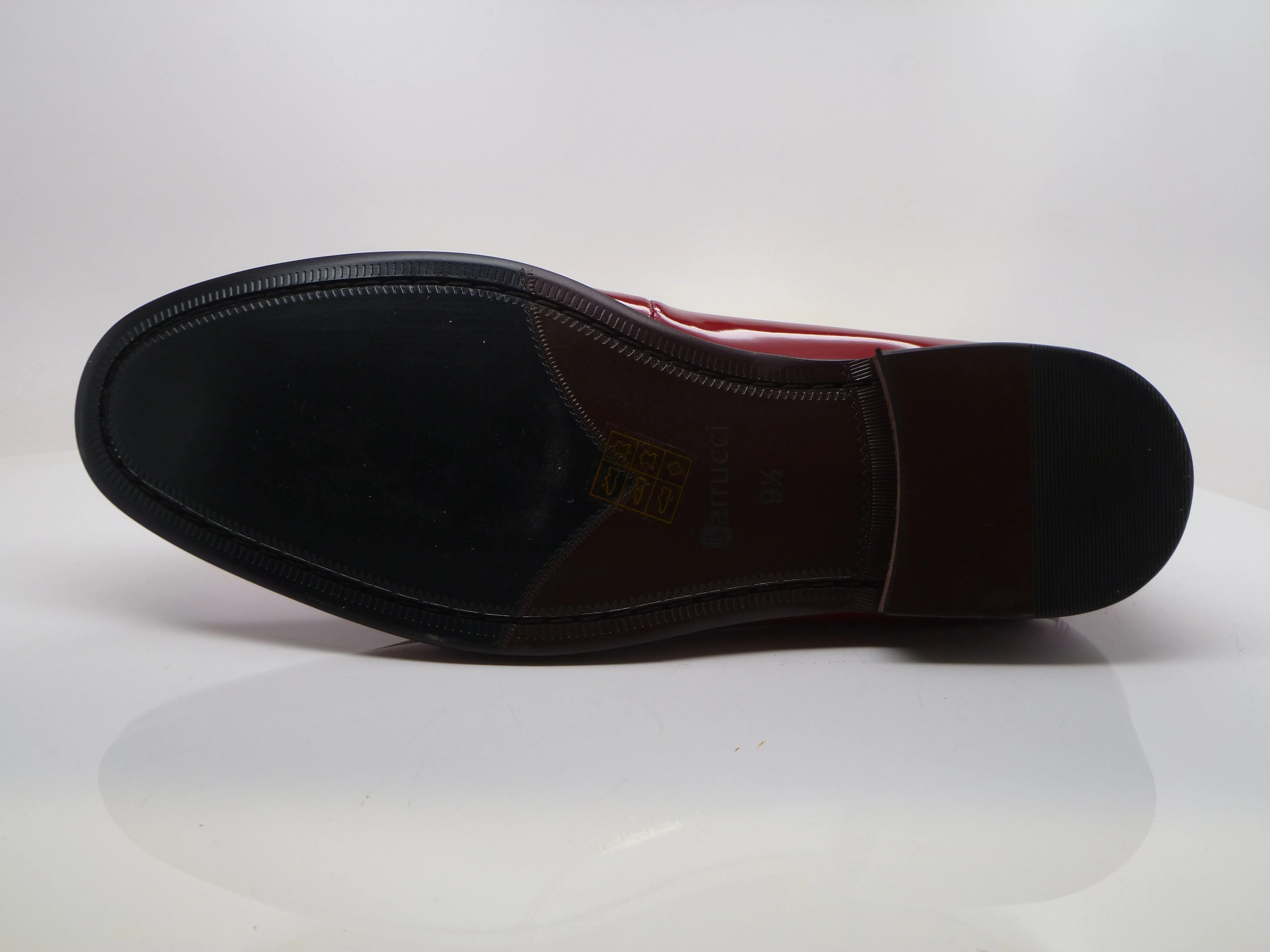 Glattleder & Wildleder Schlupf-Loafer Rot