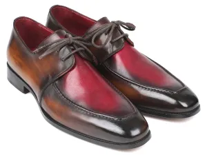 Paul Parkman Schuhe Paul Parkman Herren Schürze Leder Derby Schuhe in Braun & Bordeaux Zweifarbton