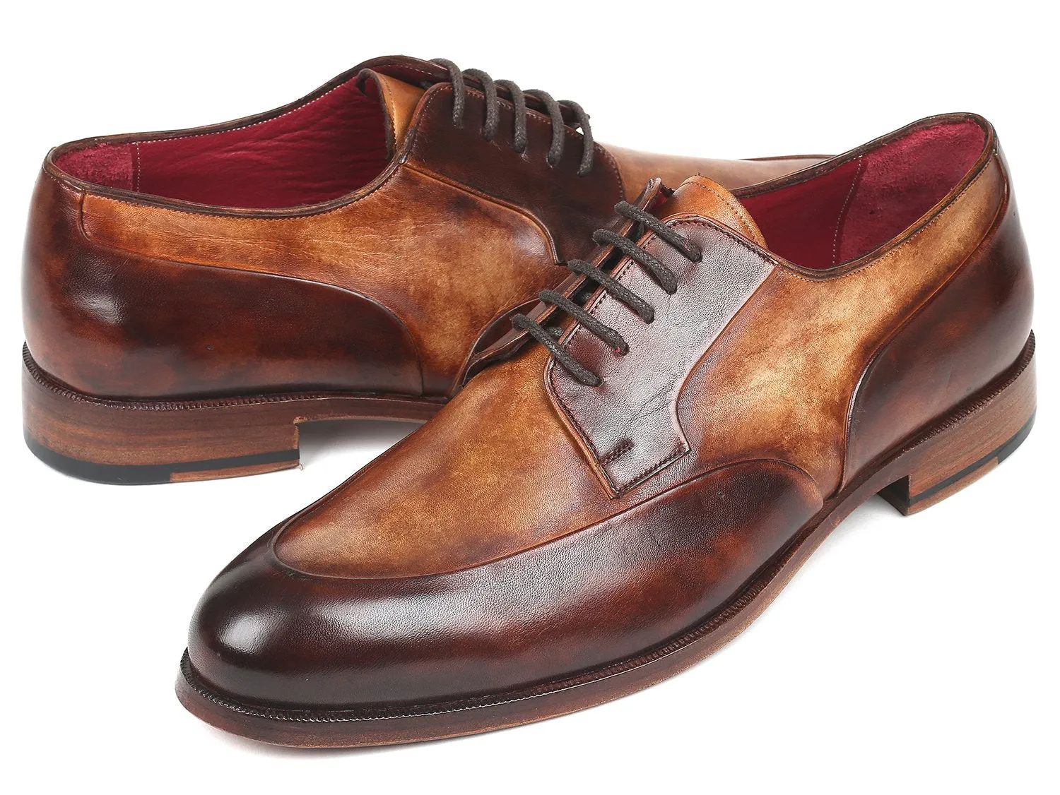 Paul Parkman Schuhe Paul Parkman Herren Derby-Schuhe in zweifarbigem Braun