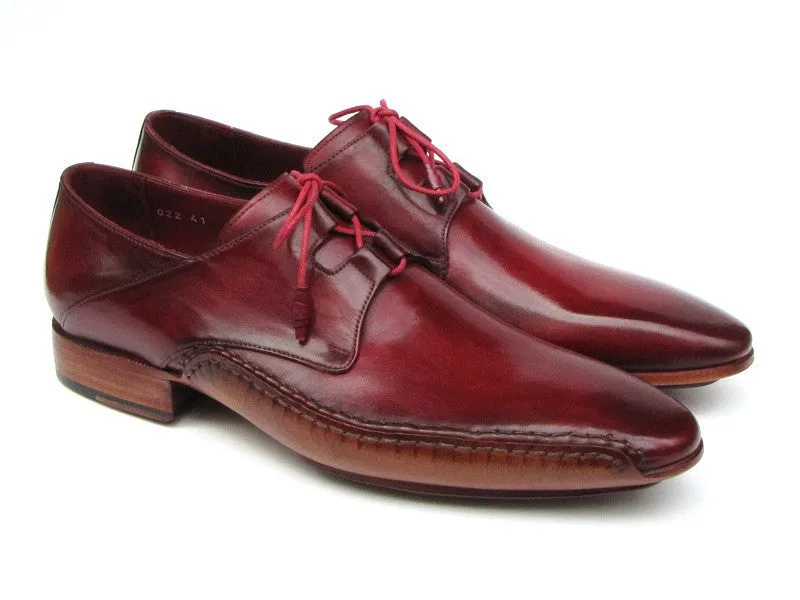 Paul Parkman Schuhe Paul Parkman Herren Ghillie-Schnürung Seitlich Handgenähte Gesellschaftsschuhe in Burgunder