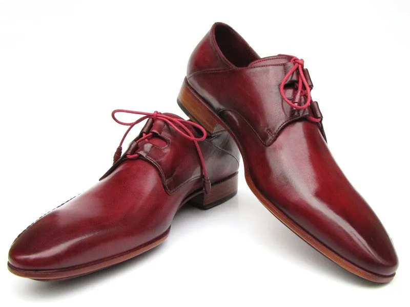 Paul Parkman Schuhe Paul Parkman Herren Ghillie-Schnürung Seitlich Handgenähte Gesellschaftsschuhe in Burgunder