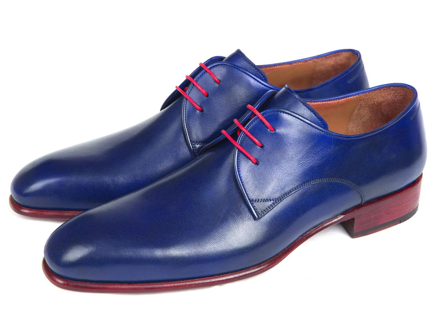 Paul Parkman Schuhe Paul Parkman Herren-Handbemalte Derby-Schuhe in Blau