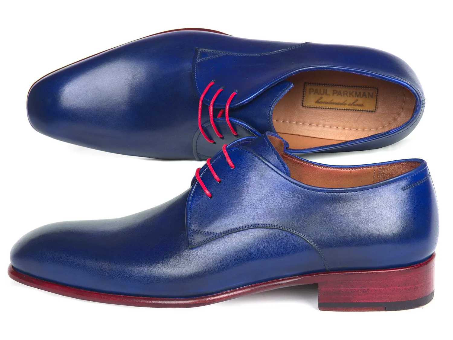 Paul Parkman Schuhe Paul Parkman Herren-Handbemalte Derby-Schuhe in Blau
