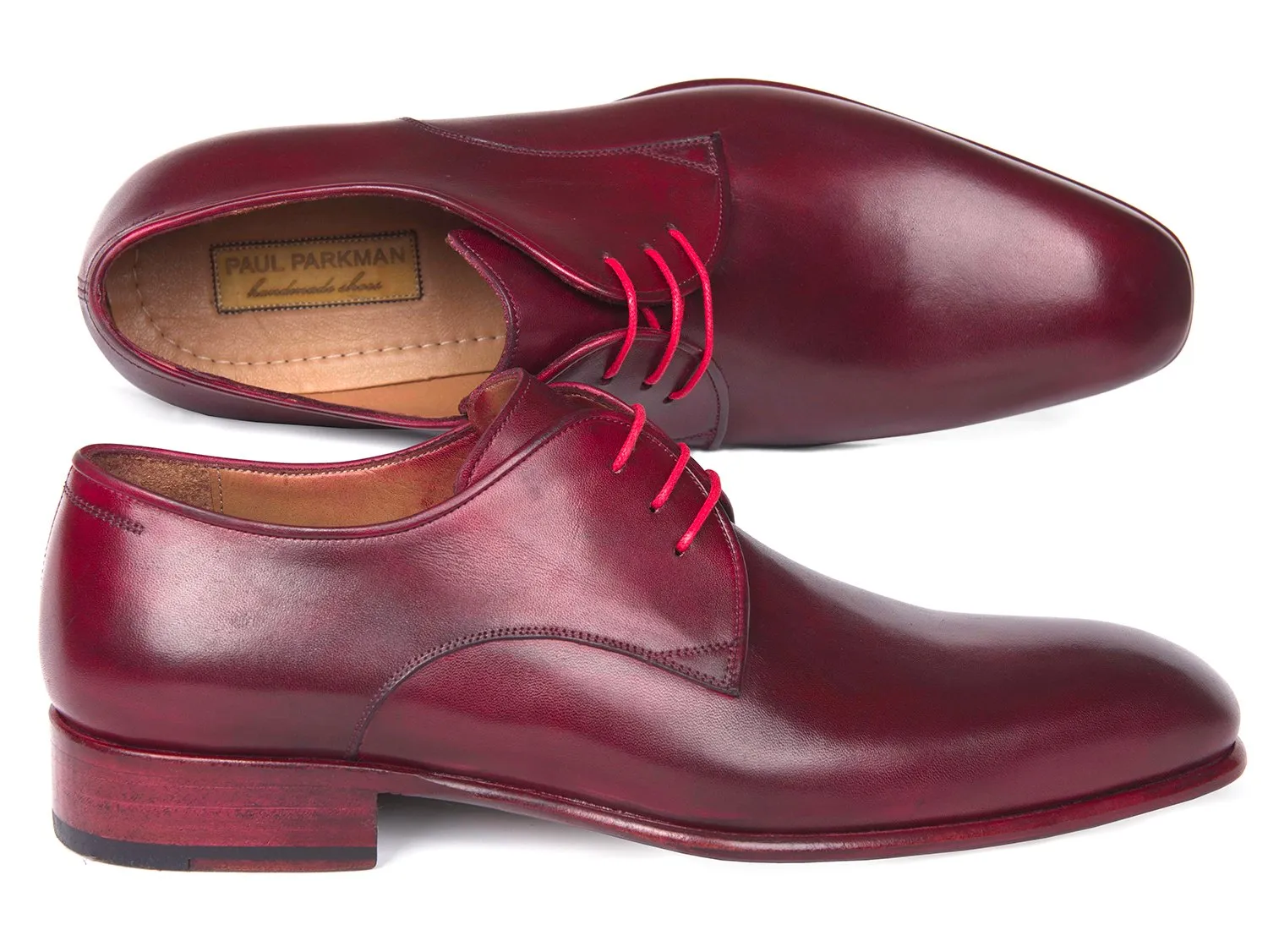Paul Parkman Schuhe Paul Parkman Herrenhandbemalte Derby-Schuhe in Bordeaux