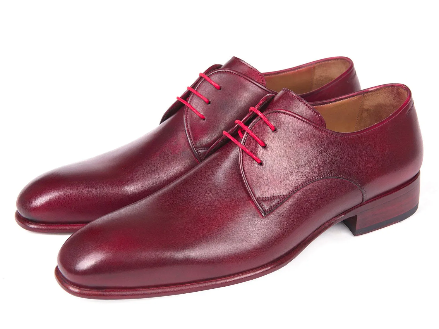 Paul Parkman Schuhe Paul Parkman Herrenhandbemalte Derby-Schuhe in Bordeaux