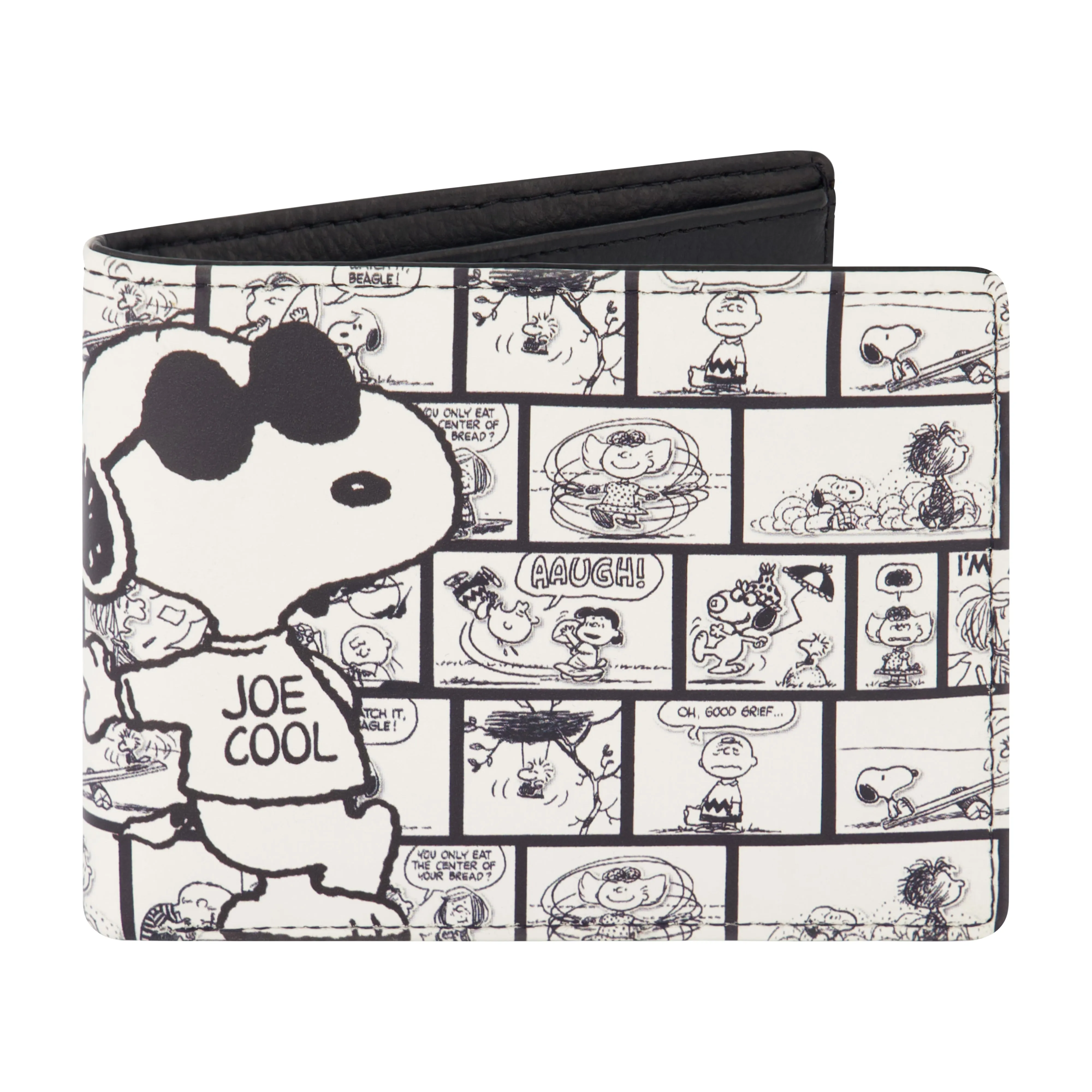 PEANUTS JOE COOL COMIC AOP Brieftasche mit zwei Fächern, schlanke Brieftasche mit dekorativer Dose für Herren und Damen, ecco Schuhe
