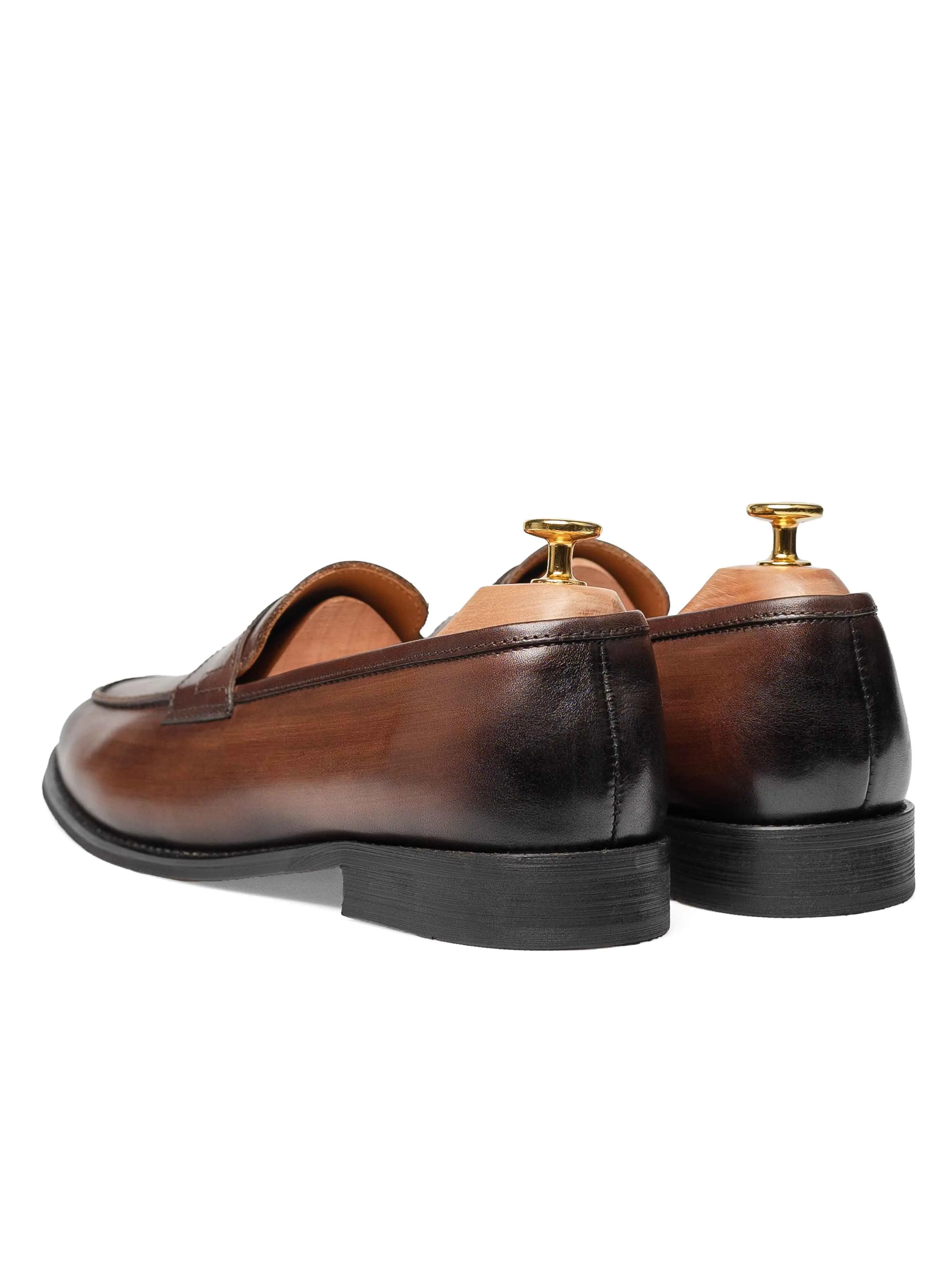 Penny Loafer - Dunkelbraun (Handbemalte Patina)