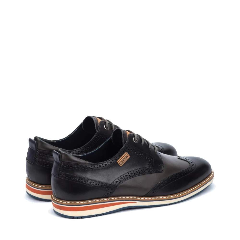 Pikolinos Herren Avila Leder Wingtip Schnürschuh in Schwarz
