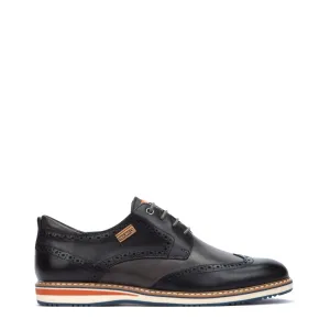 Pikolinos Herren Avila Leder Wingtip Schnürschuh in Schwarz