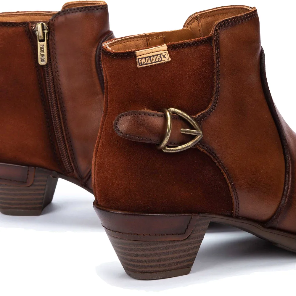 Pikolinos Damen Rotterdam Leder-Seitenschlupfstiefel in Cuero Tan