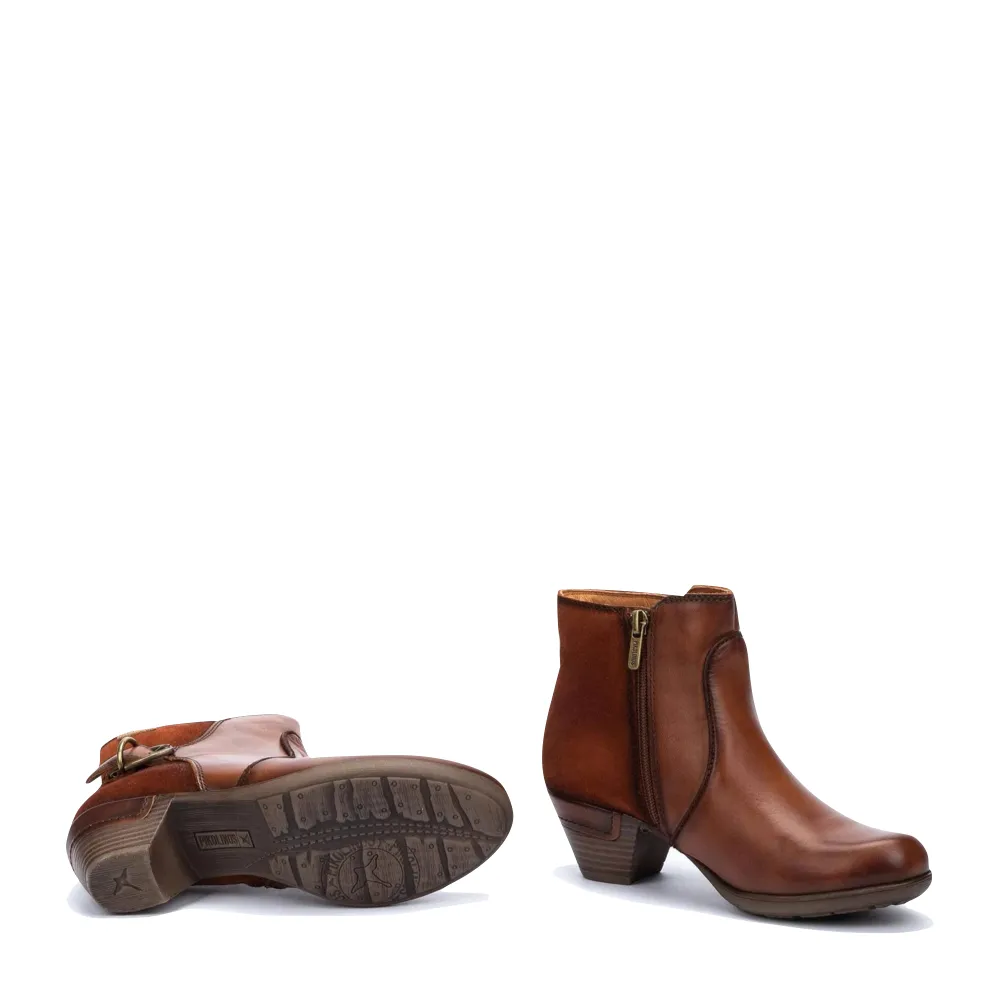 Pikolinos Damen Rotterdam Leder-Seitenschlupfstiefel in Cuero Tan