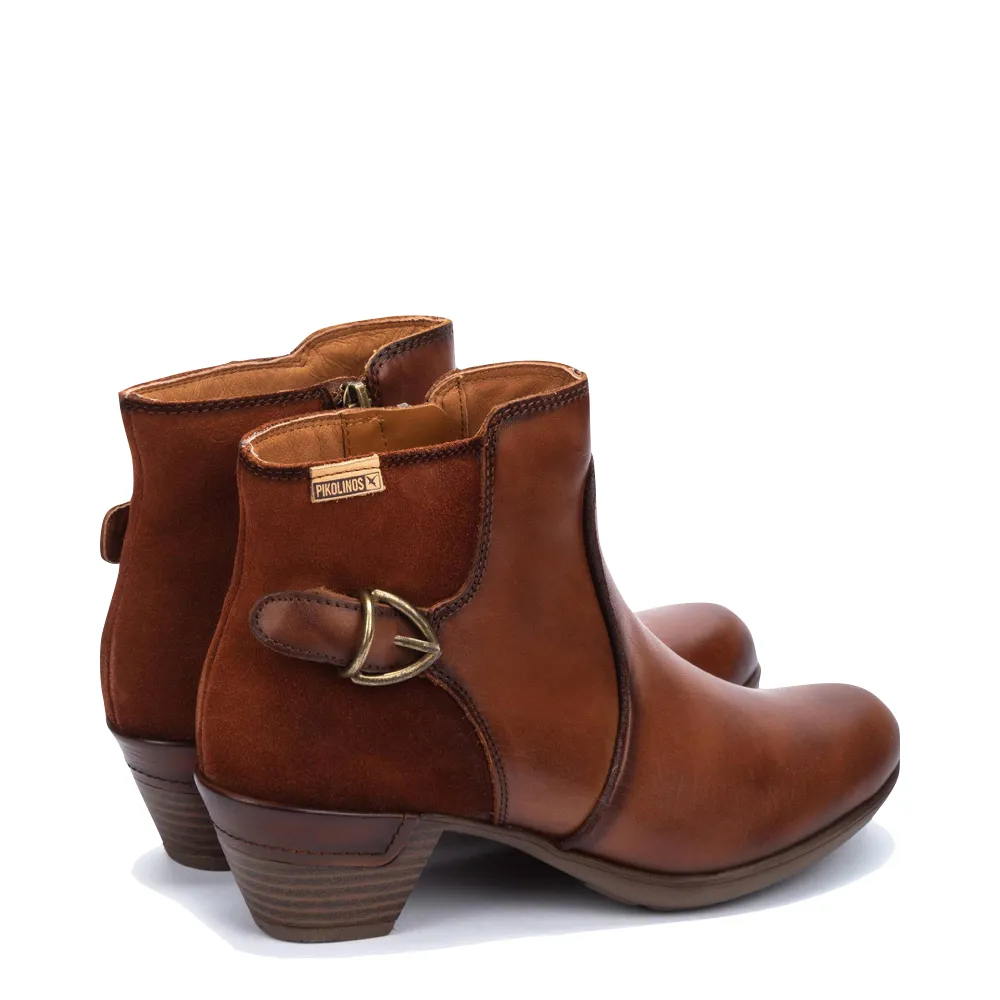 Pikolinos Damen Rotterdam Leder-Seitenschlupfstiefel in Cuero Tan