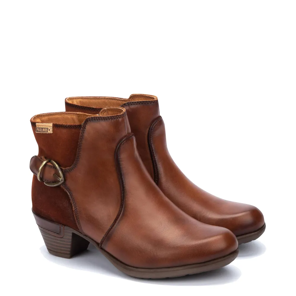 Pikolinos Damen Rotterdam Leder-Seitenschlupfstiefel in Cuero Tan